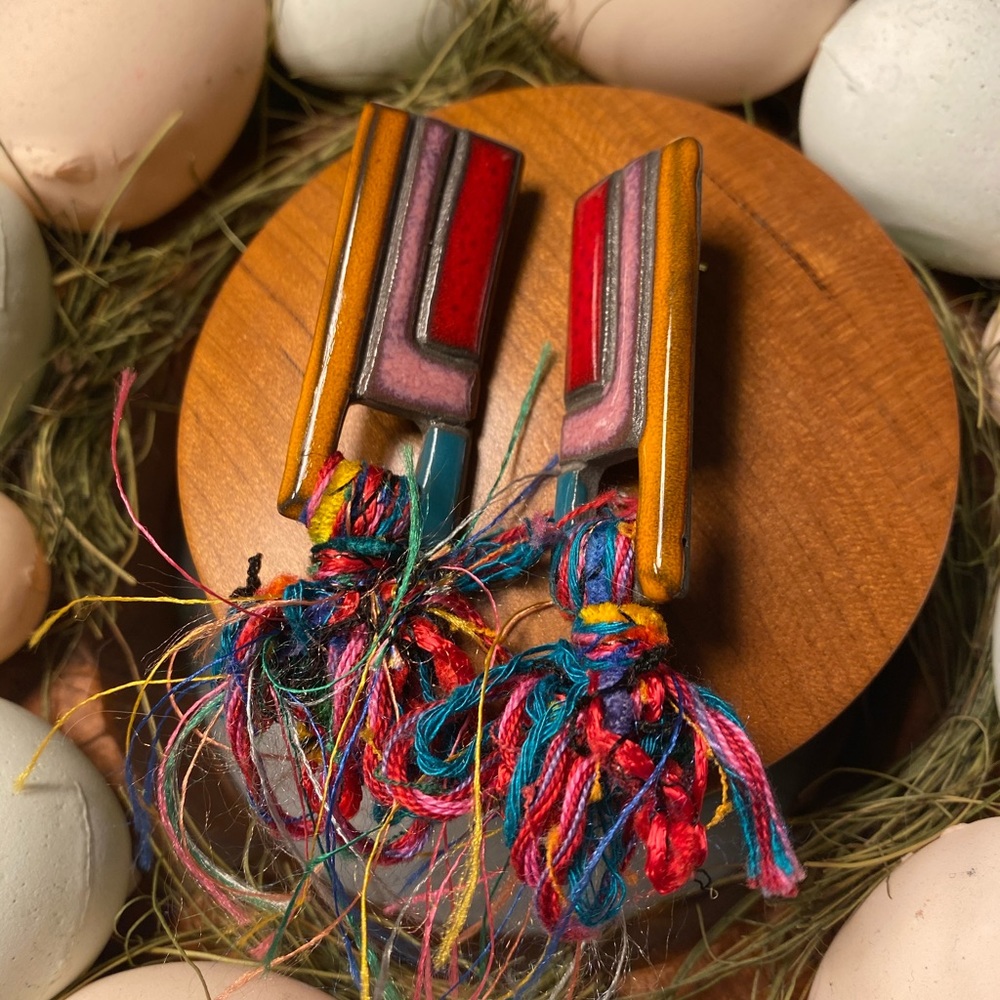 🎋🎋celebratory statement earrings bold colors